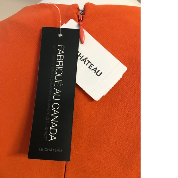 Le Chateau Orange Fit and Flare  Cut- Out V-Neck Sleeveless Dress NWT - Picture 7 of 12